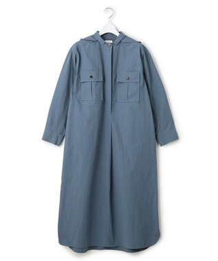 J.PRESS YORK STREET 【WOMEN】ミリタリーシャツワンピース ダルブルー系