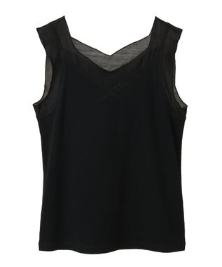 Green Parks ・ＳＵＧＡＲ　ＳＰＯＯＮ　シアー切替タンクトップ Black