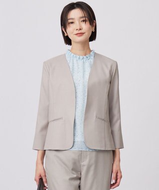 【セットアップ対応・洗える・UVケア・吸水速乾】OXIJEWELストレッチ ノーカラー ジャケット