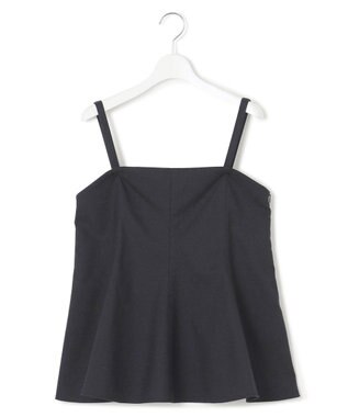 23区 L 【洗える】スラブツイードストレッチ キャミソール ブラウス ネイビー系