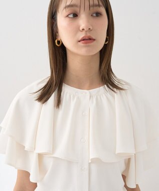 earth music&ecology ケープブラウス Off White