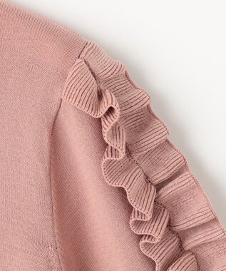 Feroux 【洗える】フリルスリーブニット ピンク系