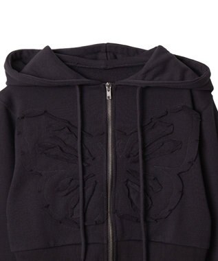 WEGO バタフライWジップショートパーカー ダークグレー