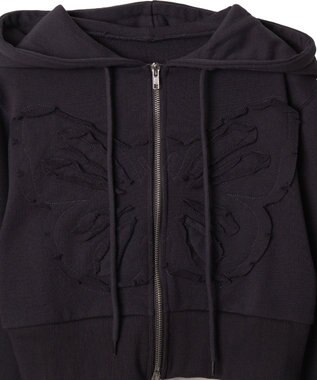 WEGO バタフライWジップショートパーカー ダークグレー