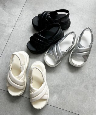 WEGO パテッドクロス厚底サンダル オフホワイト