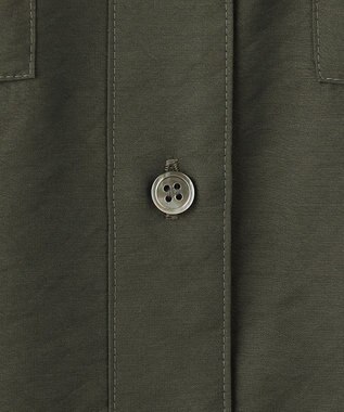 23区 【洗える】バンドカラー シアー シャツ カーキ系