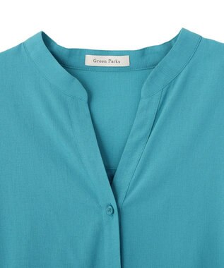 Green Parks 半袖シアースキッパーブラウス Blue