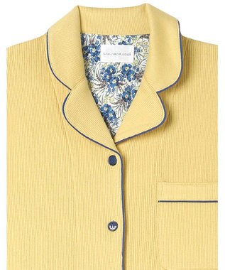 une nana cool 【綿混】ソフトコットンリブ 半袖開襟パジャマ MADE WITH LIBERTY FABRIC