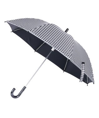 MOONBAT 【キッズ】晴雨兼用日傘 長傘 ギンガムチェック 裾リフレクター 50cm 遮光 遮熱 UV ブラック