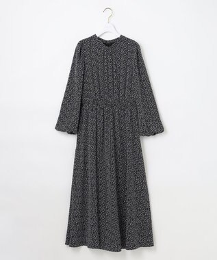 ANY SIS L 【洗える】フラワープリントワンピース × ニットベスト セット ブラック系