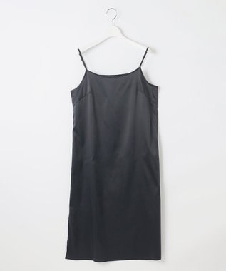 自由区 L 【17号サイズまで展開・カタログ掲載・UVカット・洗える】ウーステッドライク ワンピース ネイビー