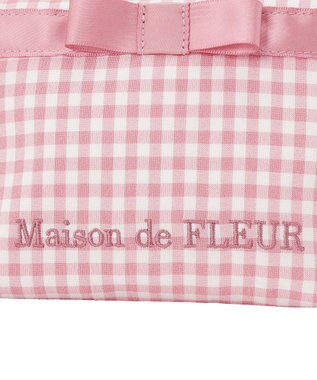 Maison de FLEUR ギンガムチェックスクエアポーチ Pink