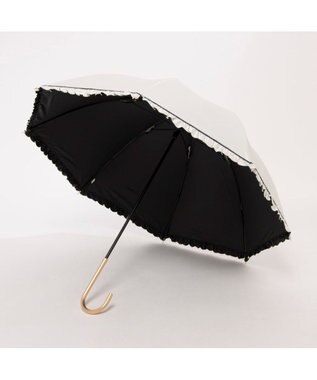 UNBILLION カシュネ cachenez / PUヒートカットフリルバルーンショートパラソル ホワイト