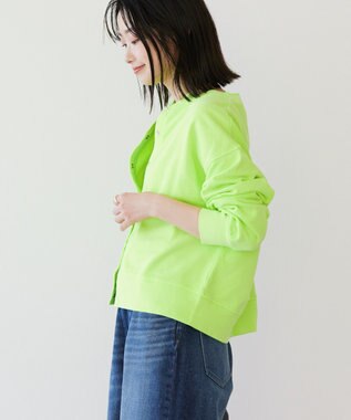 AMERICAN HOLIC ネオンカラーピグメント裏毛カーディガン Yellow