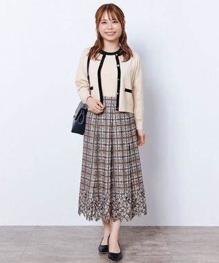 ANY SIS S 【低身長企画】バイカラー アンサンブル アイボリー