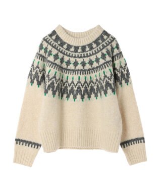 AMERICAN HOLIC フェアアイル柄ニットプルオーバー Ivory