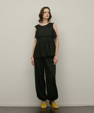 GRACE CONTINENTAL レイヤードレーストップ ブラック