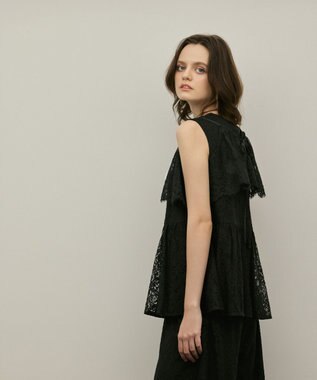 GRACE CONTINENTAL レイヤードレーストップ ブラック