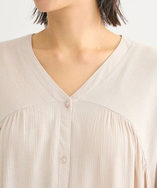 Green Parks クレープチュニック Gray Beige