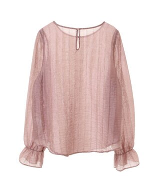 earth music&ecology キャンディースリーブシアーブラウス Dark Pink