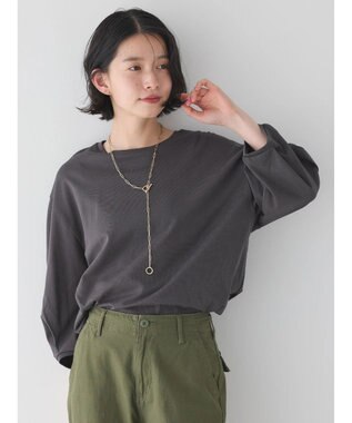 AMERICAN HOLIC ＵＶカット７分袖タックプルオーバー Charcoal Gray