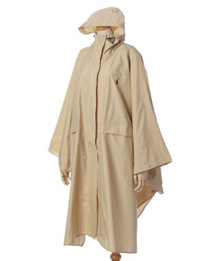 MOONBAT POLO RALPH LAUREN(ポロ ラルフローレン) ポロポニー ポケッタブル レインポンチョ レインコート 無地 フード 収納袋 ロゴ入 レディース ベージュ