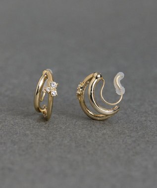 Phoebe 〈痛くないシリーズ/アレルギー対応〉シャイニーダブルフープライトフィットイヤリング　ゴールド ゴールド