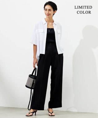 ICB 【新色追加・WEB限定カラーあり・洗える】ブロードステッチリブ タンクトップ ブラックラメ系［WEB限定］