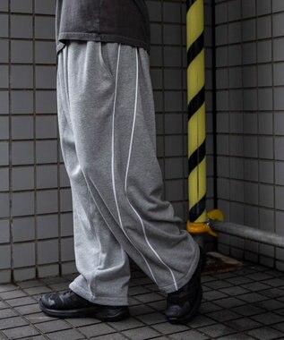 WEGO バレルレッグスウェットパンツ 杢グレー