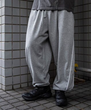 WEGO バレルレッグスウェットパンツ 杢グレー