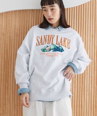 AMERICAN HOLIC 刺繍裏毛プルオーバー Gray Mixture