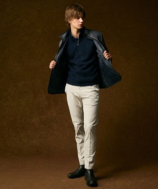 JOSEPH ABBOUD 【リバーシブル】ツィーディーフリースリバーシブル ブルゾン ネイビー系