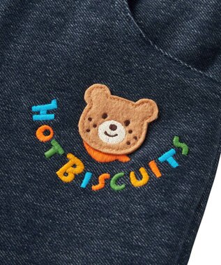 MIKI HOUSE HOT BISCUITS 【80-120cm】 パステルロゴ ストレッチパンツ 紺