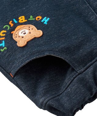 MIKI HOUSE HOT BISCUITS 【80-120cm】 パステルロゴ ストレッチパンツ 紺