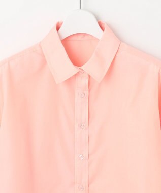 Feroux 【洗える】ショート丈ドロスト シャツ ピンク系