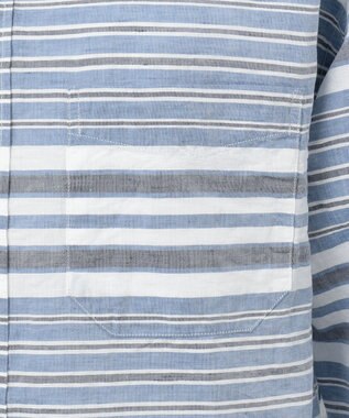 JOSEPH ABBOUD MOUNTAIN 【SPACE】OGビッグボーダー シャツ サックスブルー系2