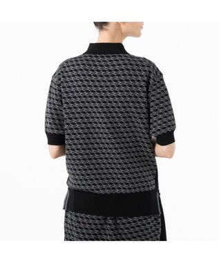 ZERO HALLIBURTON 【セットアップ可能】 モノグラム柄 ニットポロシャツ ZHG-W5A4d 85139 ブラック