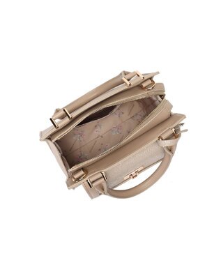 style code 【MERCURYDUO/マーキュリーデュオ】メタリッククラック調型押し フラップハンドバッグ グレージュ