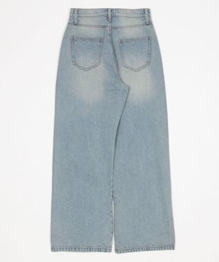 WEGO ダメージストレートデニムパンツ デニム淡加工色