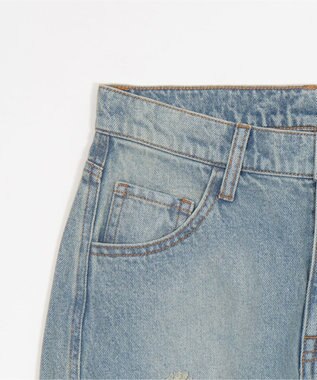 WEGO ダメージストレートデニムパンツ デニム淡加工色