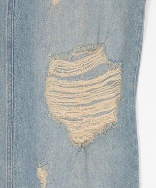 WEGO ダメージストレートデニムパンツ デニム淡加工色