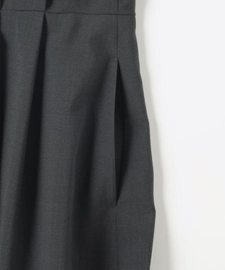 自由区 L 【17号サイズまで展開・カタログ掲載・UVカット・洗える】ウーステッドライク ワンピース ネイビー