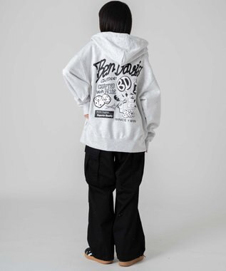 WEGO 【ユニセックス着用ITEM/MLサイズ展開】別注BENDAVISグラフィックジップパーカー アッシュグレー