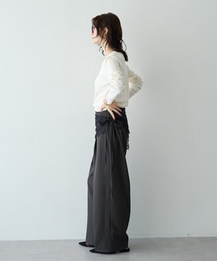 YECCA VECCA 【2点SET】レイヤードストレートパンツ Charcoal Gray