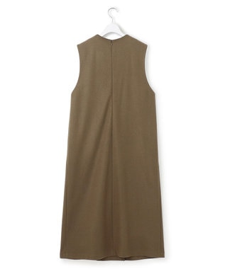 23区 S ウールミルドジャージー ボックスタック ジャンパースカート カーキ系
