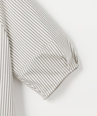 組曲 【先行予約・前後着用可】ソフトサッカーラグランスリーブ ブラウス エクリュ×ネイビーストライプ系1