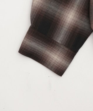 WEGO 【ユニセックス着用ITEM/MLサイズ展開】オンブレチェックシャツジャケット ブラウンチェック1