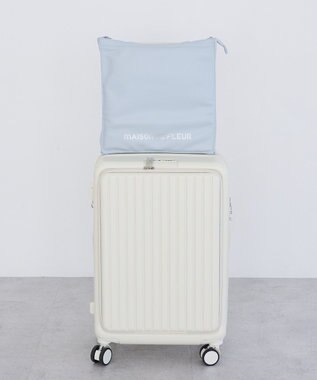 Maison de FLEUR ファスナー付きキャリーオンスクエアトート Light Blue