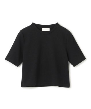 uncrave コットンミラノ ショート丈 Tシャツ（uncrave WHITE） ブラック