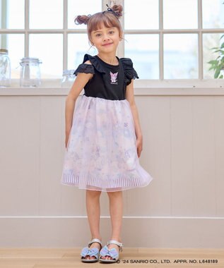 ANY KIDS 【サンリオキャラクターズ×any FAM】オン・オフショルダーチュールワンピース ブラック×クロミ